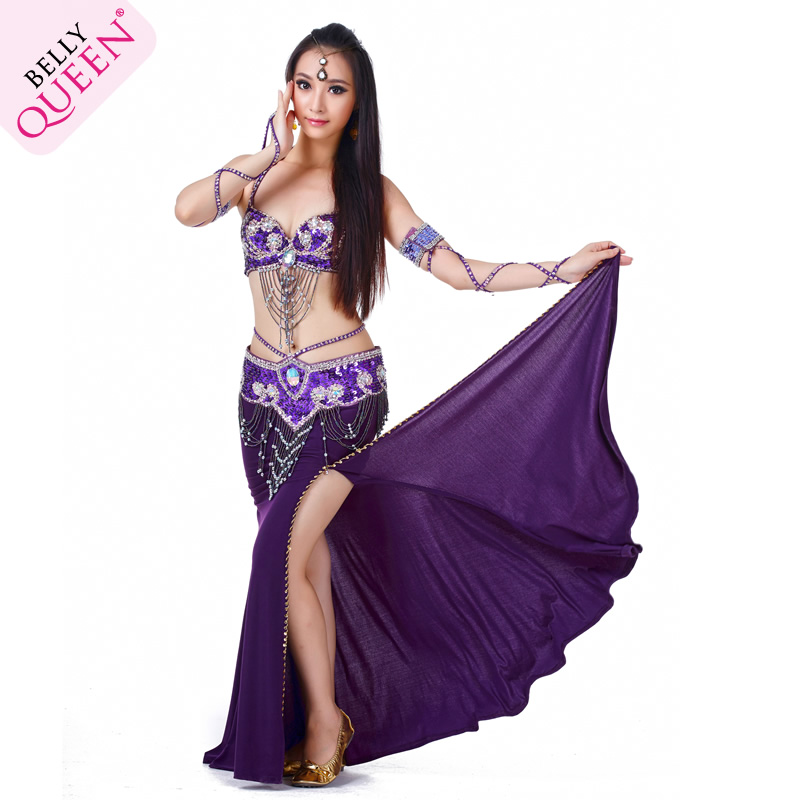 3 Pieces Dancewear Polyester Belly Dance Performance Costumes For Women